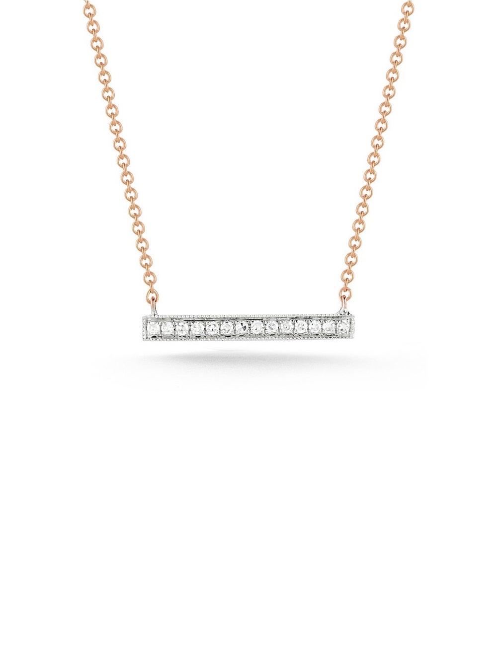 Dana Rebecca 14K Rose Gold Sylvie Rose Medium Bar Necklace